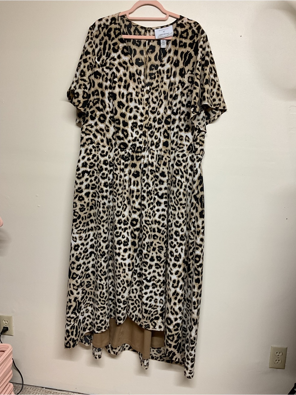 Lane Bryant Neutral Leopard Print Maxi Dress
